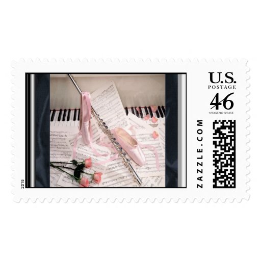 Music of Flute and Keys Postage Stamps