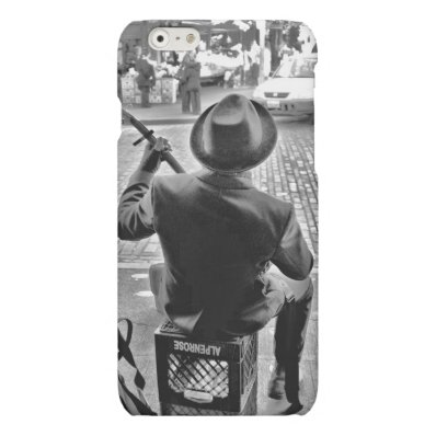 Music on the Street - Black and White Matte iPhone 6 Case
