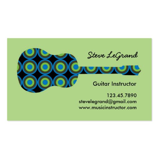 Music or Guitar Instructor Business Card (front side)