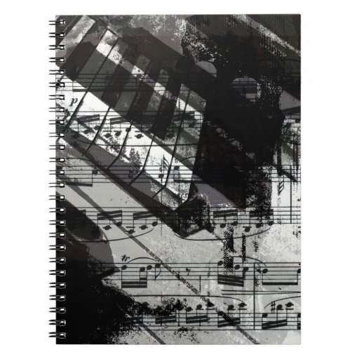 music, piano decor (10) notebook Zazzle