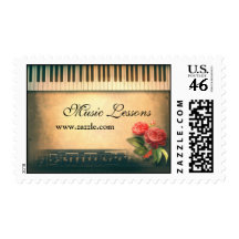 music piano postage stamps