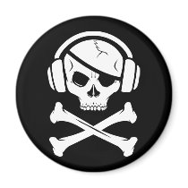Music Pirate Piracy anti-riaa icon Refrigerator Magnets