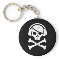 Music Pirate Piracy anti-riaa logo Keychain