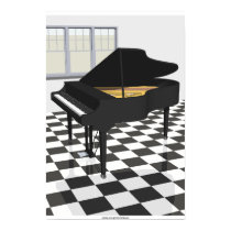 Music Poster: Grand Piano & Tiles: 3D Model posters