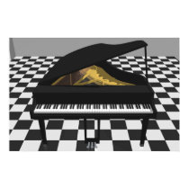 Music Poster: Grand Piano & Tiles: 3D Model posters