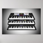 Music Poster: Three Keyboards: 3D Model posters