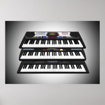 Music Poster: Three Keyboards: 3D Model