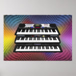 Music Poster: Three Keyboards: 3D Model posters