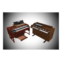 Music Poster: Vintage Keyboards: 3D Model posters by spiritswitchboard Music Poster: Vintage Keyboards: 3D Model posters