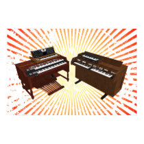 Music Poster: Vintage Keyboards: 3D Model posters by spiritswitchboard Music Poster: Vintage Keyboards: 3D Model posters