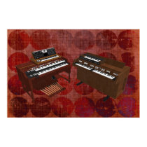 Music Poster: Vintage Keyboards: 3D Model: posters by spiritswitchboard Music Poster: Vintage Keyboards: 3D Model: posters