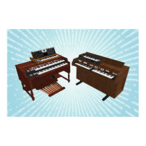 Music Poster: Vintage Keyboards: 3D Model posters by spiritswitchboard Music Poster: Vintage Keyboards: 3D Model posters