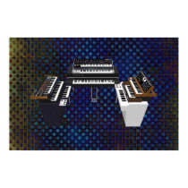Music Poster: Vintage Keyboards: 3D Model: posters by spiritswitchboard Music Poster: Vintage Keyboards: 3D Model: posters