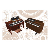 Music Poster: Vintage Keyboards: 3D Model posters by spiritswitchboard Music Poster: Vintage Keyboards: 3D Model posters