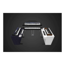 Music Poster: Vintage Keyboards: 3D Model: posters by spiritswitchboard Music Poster: Vintage Keyboards: 3D Model: posters