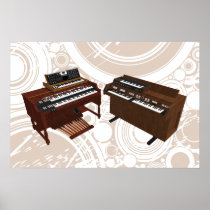 Music Poster: Vintage Keyboards: 3D Model