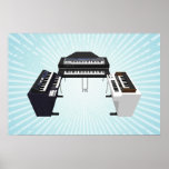 Music Poster: Vintage Keyboards: 3D Model: posters