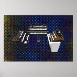 Music Poster: Vintage Keyboards: 3D Model: posters