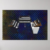 Music Poster: Vintage Keyboards: 3D Model:
