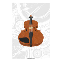 Music Poster: Violin 3D Model & Circles posters