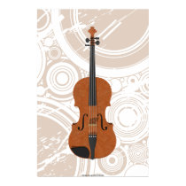 Music Poster: Violin 3D Model & Circles posters