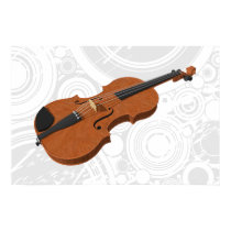 Music Poster: Violin 3D Model & Circles posters