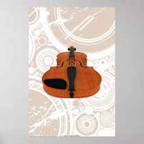 Music Poster: Violin 3D Model & Circles posters