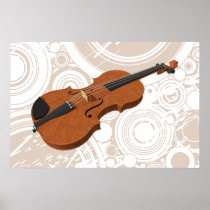 Music Poster: Violin 3D Model & Circles