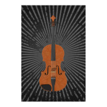 Music Poster: Violin 3D Model & Radial Lines posters