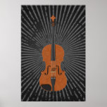 Music Poster: Violin 3D Model &amp; Radial Lines