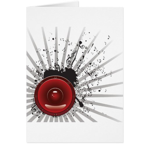 Music Poster with Audio Speaker Greeting Card Zazzle