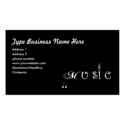 Music Professional  Business Card (front side)