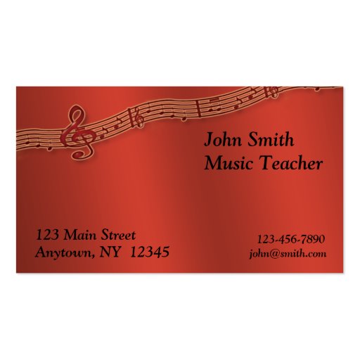 Music Profile Card Business Cards (front side)