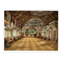 Music room, Neuschwanstein Castle, Upper Bavaria, Postcard