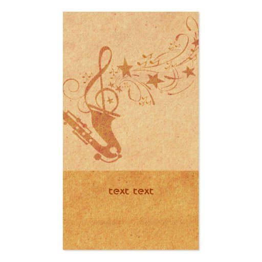 Music Saxophone Horn Business Card Templates (back side)