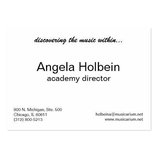 music school business card (back side)