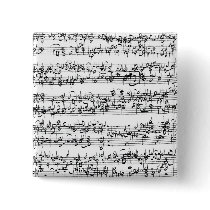 Music Score of Johann Sebastian Bach Pinback Buttons