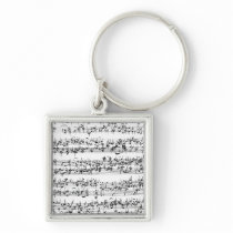Music Score of Johann Sebastian Bach Key Chains