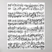 Music Score of Johann Sebastian Bach Print