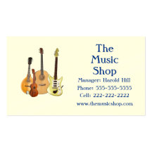 Music Shop/Guitar Teacher Business Card Template