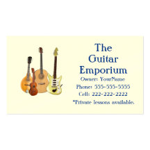 Music Shop/Guitar Teacher Business Cards