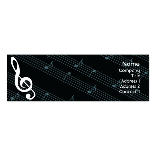 Music - Skinny Business Card (front side)