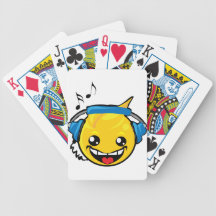 music smiley face card decks
