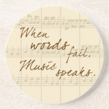Music Speaks Drink Coasters