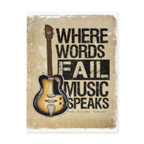 music speaks postcard