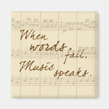 Music Speaks Refrigerator Magnet