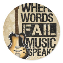music speaks round stickers