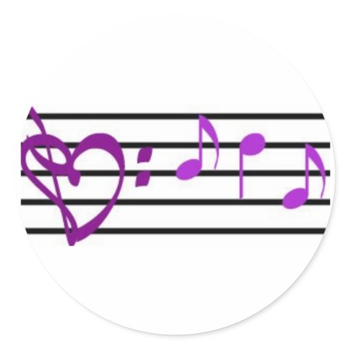 Music Staff Heart Sticker Zazzle