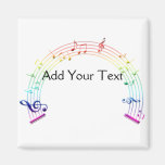 Music Staff Semi-Circle Rainbow on White Refrigerator Magnets