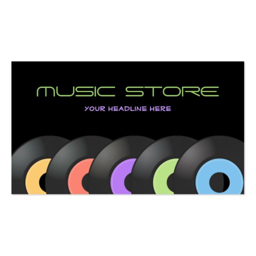 Music Store business card (front side)